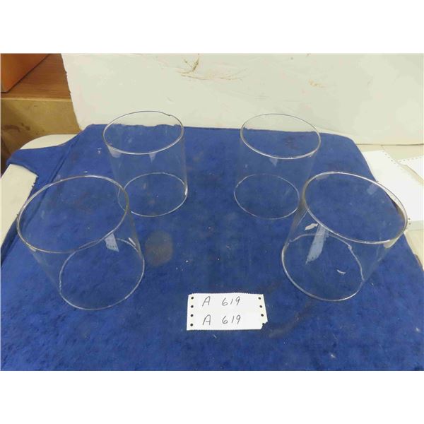 4 Coleman Glass Lantern Fonts 5 1/2'' Tall x 4 7/8'' Diameter