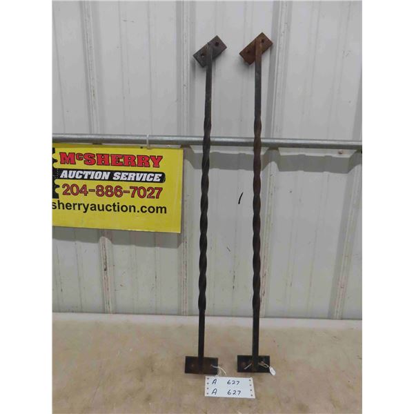 Wrought Iron Door Handles for Repurpose 30 1/2''L