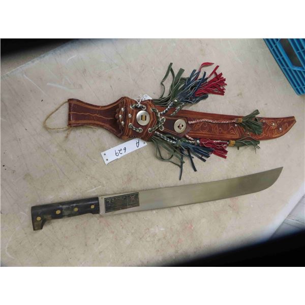 Corona Sword #152K with Decorative Leather Sheath 29'' Long
