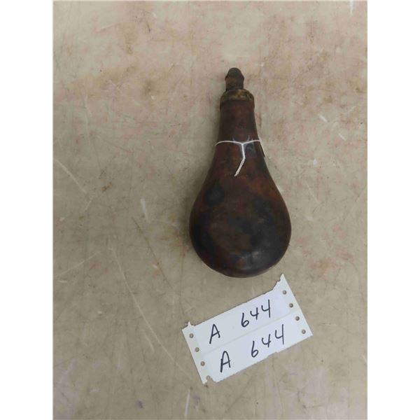 1800s Black Powder Copper Flask 8 1/2''