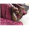 Image 13 : Vintage Couch and Chair with Detailed Wood Frame and Lion Head Carving