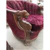 Image 8 : Vintage Couch and Chair with Detailed Wood Frame and Lion Head Carving