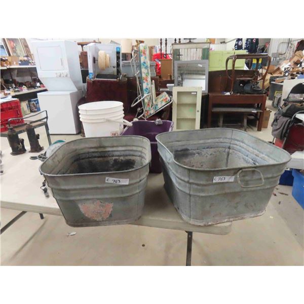 2 Galvonized Tubs