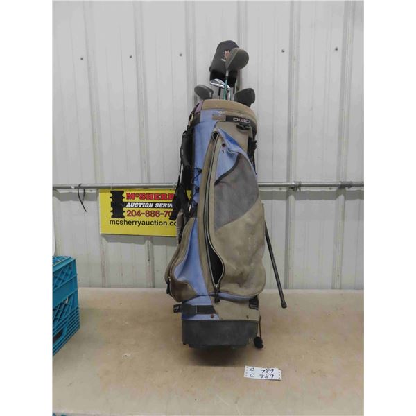 Golf Bag with 10 Clubs - Irons and Drivers