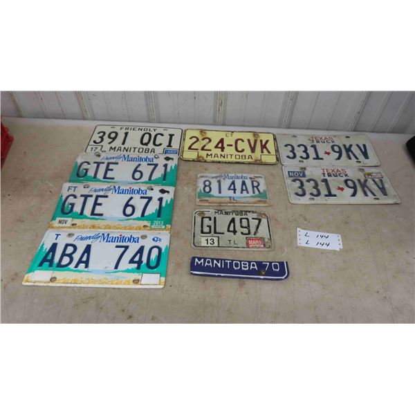 5 Manitoba License Plates , 2 Trailer Plates , 2 Texas Truck Plates 