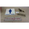 Image 1 : Female Metal Sign 12'' x 12'' , Steel Westinghouse 17'' x 4'' , Bank of Minneapolis 9 1/2'' x 