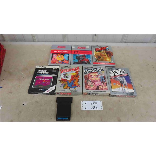 8 Atari Games Including Word Zapper, Ms. Pac-man, ET, Star Wars, GI Joe, Amidar, 