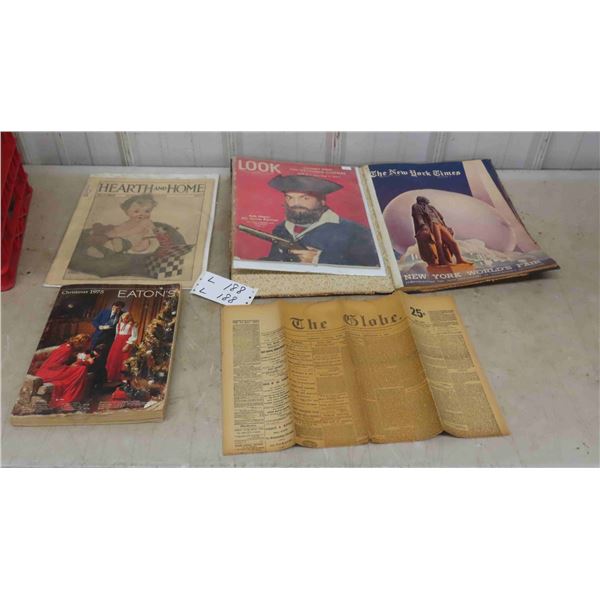 Vintage Magazines: 1944 Look, 1924 Hearth and Home, 1975 Eatons Christmas 