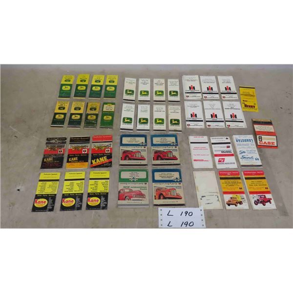 Match Book Covers - John Deere, International Trucks, Kane Equipment