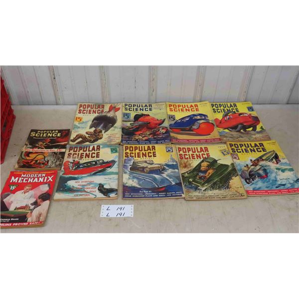 9 Vintage Popular Science Magazines , Modern Mechanix 15 Cents Each