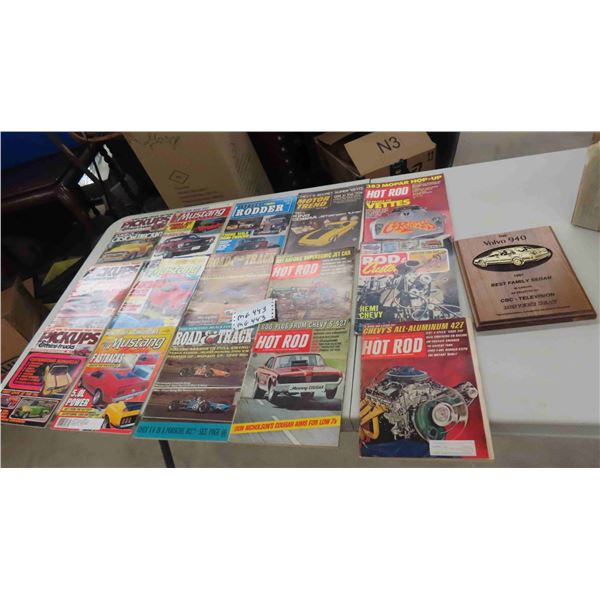 15 Hotrod Magazines 1960s-80s , Wood Plaque 'The Volvo 940 The Best Family Sedan 