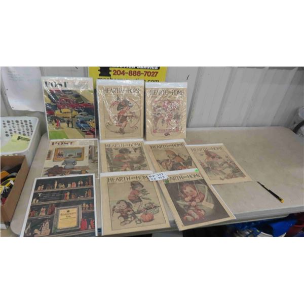7 Hearth and Home Magazines 1920s , 3 Cover Photos 1950s The Post