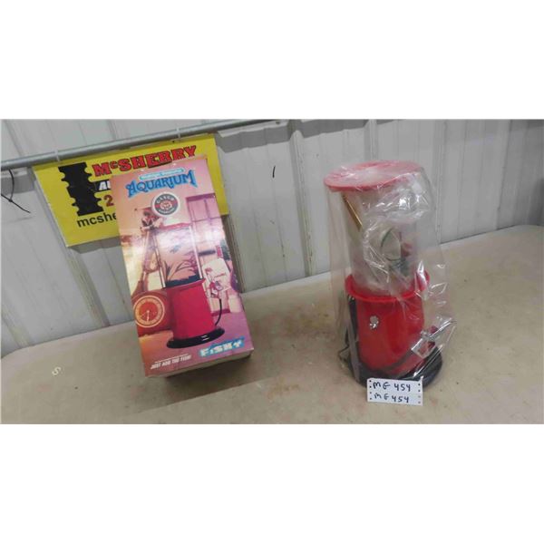 Nostalgic Gas Pump Aquarium New Old Stock -Put a Gold Fish in the Man Cave!