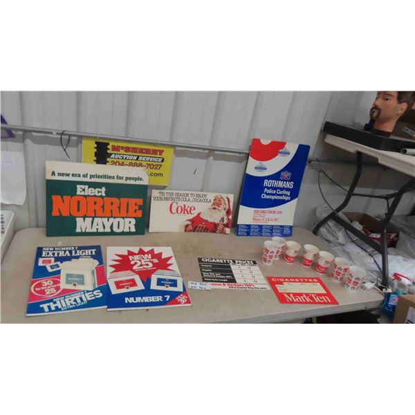 Cardboard Cigarette Advertisements , Benson and Hedges 100s Cigarette Price Display