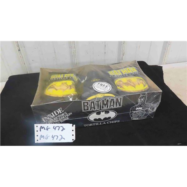 Batman Coin Bank and Tortilla Chips in Package