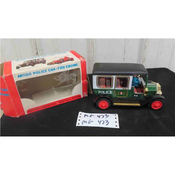 Antique Style Tin Friction Police Wagon in Box by Japan Bandal