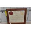 Image 1 : 1895 Dominion Lands Grant Framed Document 23'' x 27''