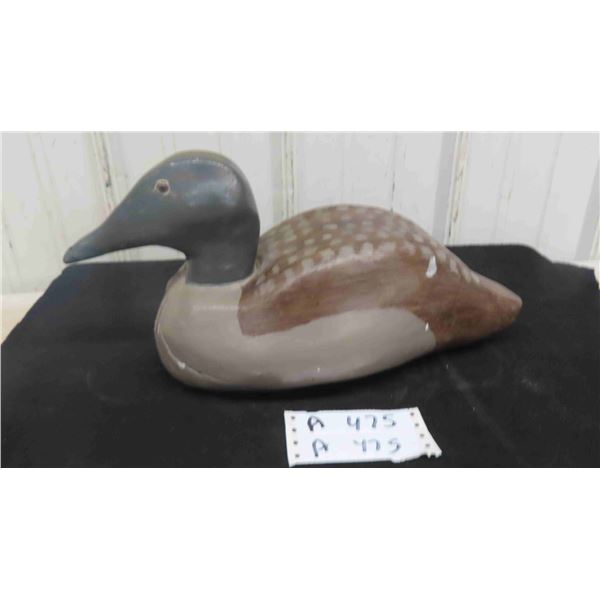 Wood Carved Duck Decoy J.Gunn