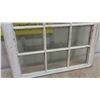 Image 3 : Vintage 12 Panel Window Pane with Painted Wood Frame 24'' x 28''