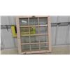 Image 4 : Vintage 12 Panel Window Pane with Painted Wood Frame 24'' x 28''
