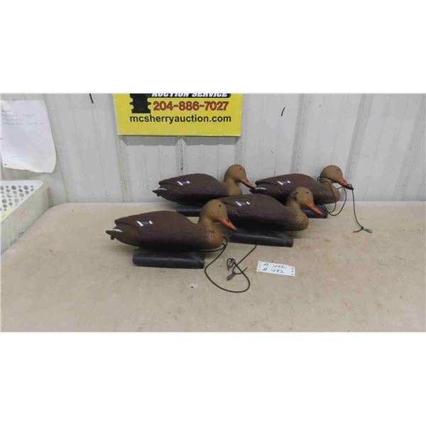4 Plastic Duck Decoys 16'' Long