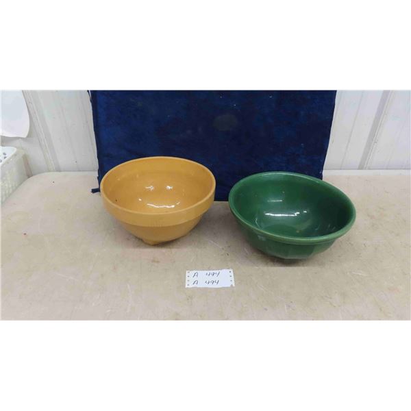 2 Large Vintage Bowls Medalta & Yellowware 