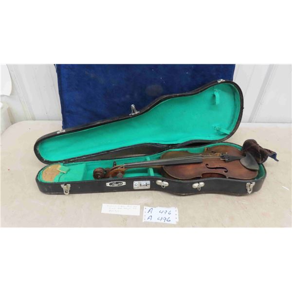 Vintage Violin with Case -Has Some Damage, Good Wall Display