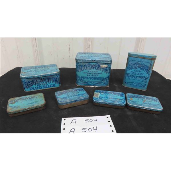 7 Vintage Edgeworth Plug Slice Smoking Tobacco Tins