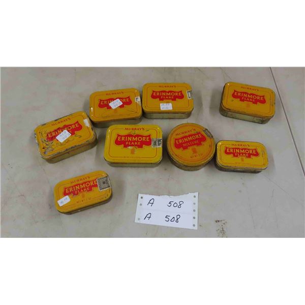 8 Murrays Erinmore Flake Ripe Tobacco Tins 