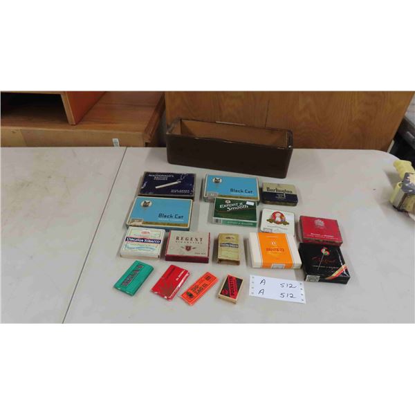 Metal and Cardboard Cigarette Tins, Rolling Papers