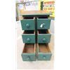 Image 7 : 6 Drawer Oak Top Index Cabinet with Painted Sides 12'' x 15'' x 14 1/2''