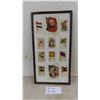 Image 1 : Framed Picture with Vintage Cloth Advertisements from England, Japan, Holland, 