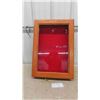 Image 1 : Velvet Lined Shadow Box Cabinet with Key 16'' x 23 1/2'' x 4 1/4''