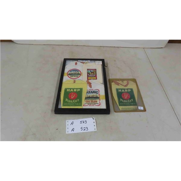 Vintage Old Store Stock Tobacco Bags Framed Display