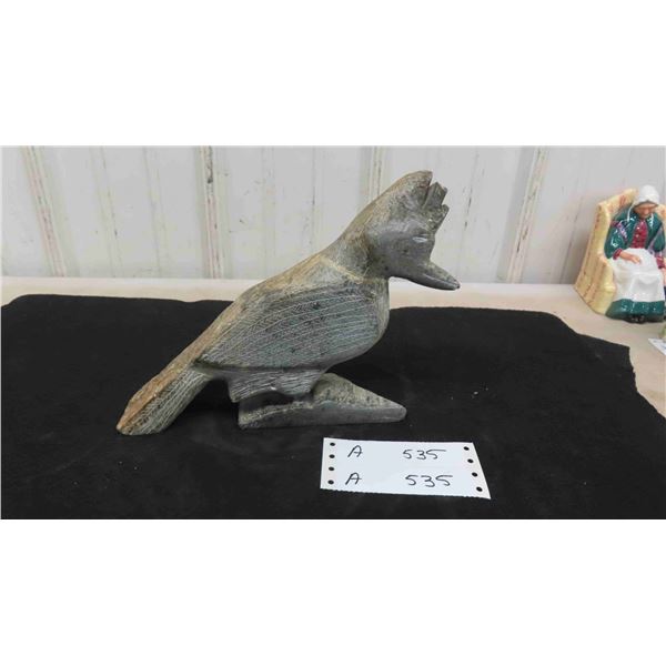Soapstone Road Runner Carving 9'' x 2'' x 7''