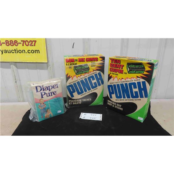 3 Vintage Unopened Boxes of Laundry Detergent, Diaper Pure