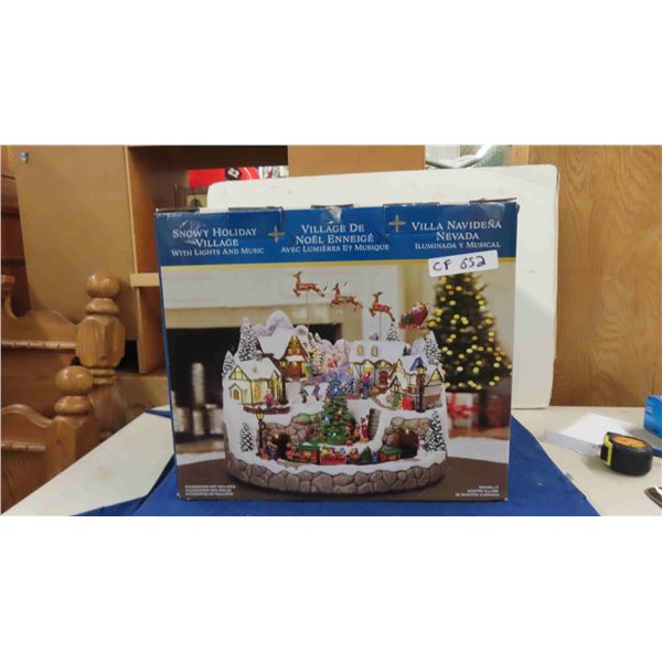 New Snowy Holiday Village with Lights and Music