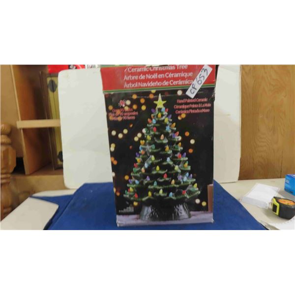New Hand Painted Ceramic Christmas Tree with Over 90 Bulbs 