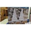 Image 3 : 2 New Christmas Decorations - 2 Lighted LED Glitter Trees , Holiday Lantern with 