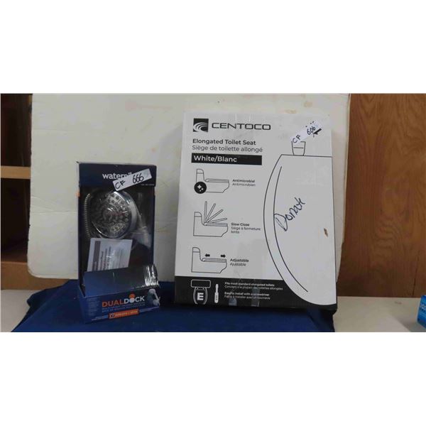 New Waterpik Multi 7 Shower Head, New Centoco White Toilet Seat