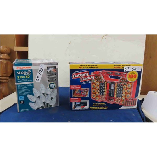 New Battery Daddy Storage Case, New Sylvania 2 Sets if 50 Christmas