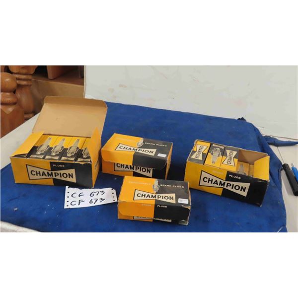 4 Boxes of Champion Spark Plugs 38 in Total - New Old Stock