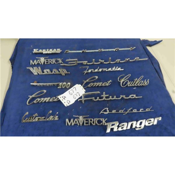 15 Auto Emblems - Maverick, Bedford, Ranger, Comet, Fairlane, Plus