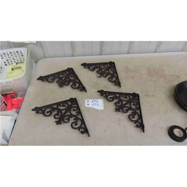 2 Sets of Cast Ornate Shelf Brackets 10'' (4 in Total)