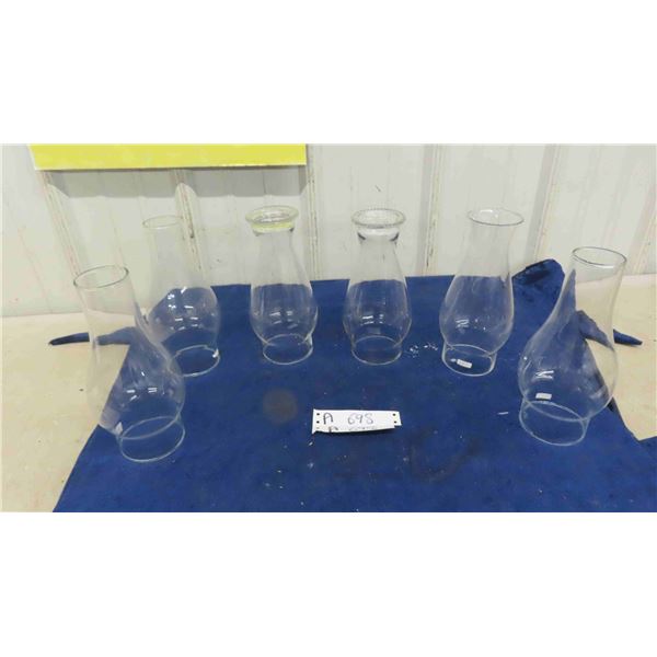 6 Coal Oil Lamp Chimneys