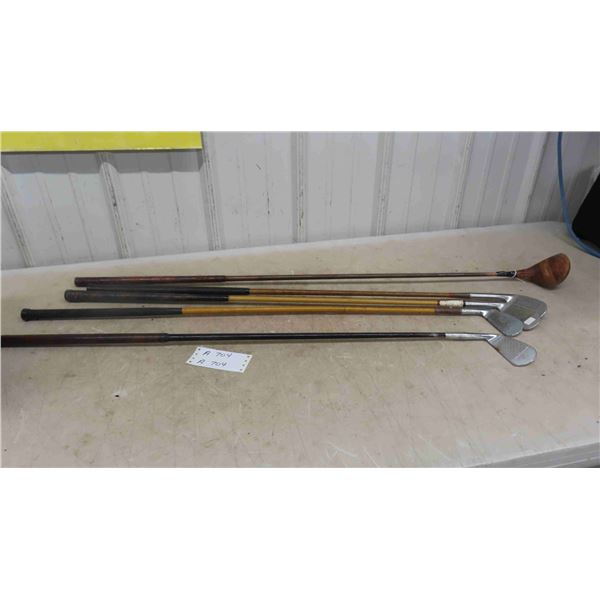 5 Golf Clubs - Irons, Some Wood