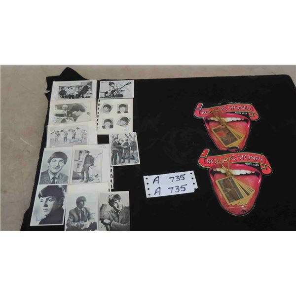 (2) 1983 Rolling Stones Cards on Chain in Original Packaging, 9 Beatle 