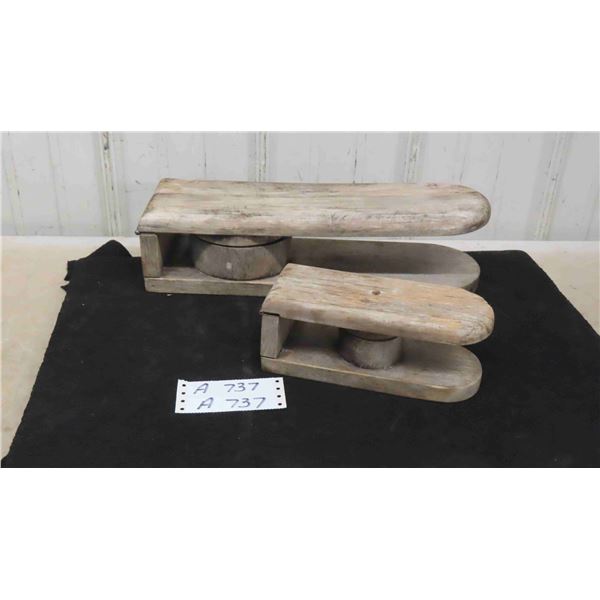 2 Vintage Wood Pastry Makers