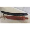 Image 5 : Vietnam War Machette, 2 Leather Sheaths, Machette with Sheath