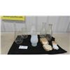 Image 1 : 3 Frosted Chimneys, 2 Glass Milk Bottles, 2 Packages Chemical Watch
